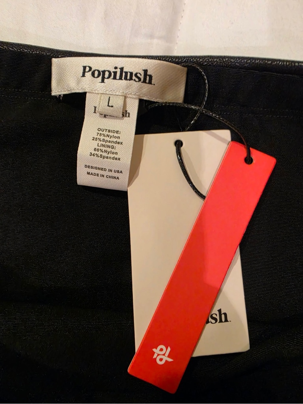 Faux Leather Mini Skirt with Built in Shapewear size L NWT by Popilush - Picture 3 of 11